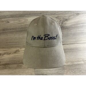 I'm The Boss Big Dogs Hat Adult Strapback One Size Cotton Gray Adjustable‎